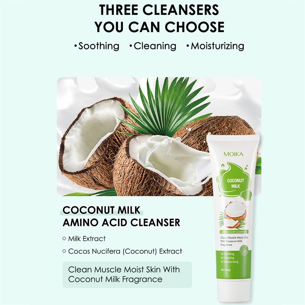 Men's and Women's Amino Acid VC Cleansing, Moisturizing and Oil Control Soothing Gentle Deep Cleansing Makeup Remover Cleanser Skin Care Products