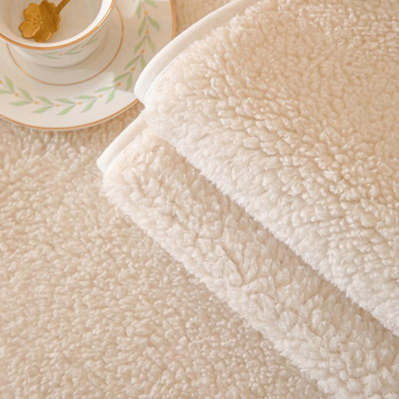 Solid Color Sofa Cover Fall And Winter Imitation Lamb Down Thicken Sofa Cushion Home Decor Living Room Anti-Slip Couch Cover