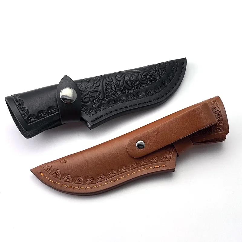 Messer-Ledertasche aus Rindsleder, feste Klingenabdeckung, Outdoor-Camping, feststehendes Messer, Tragetasche, Aufbewahrungswerkzeug, Zubehör für Heimwerker