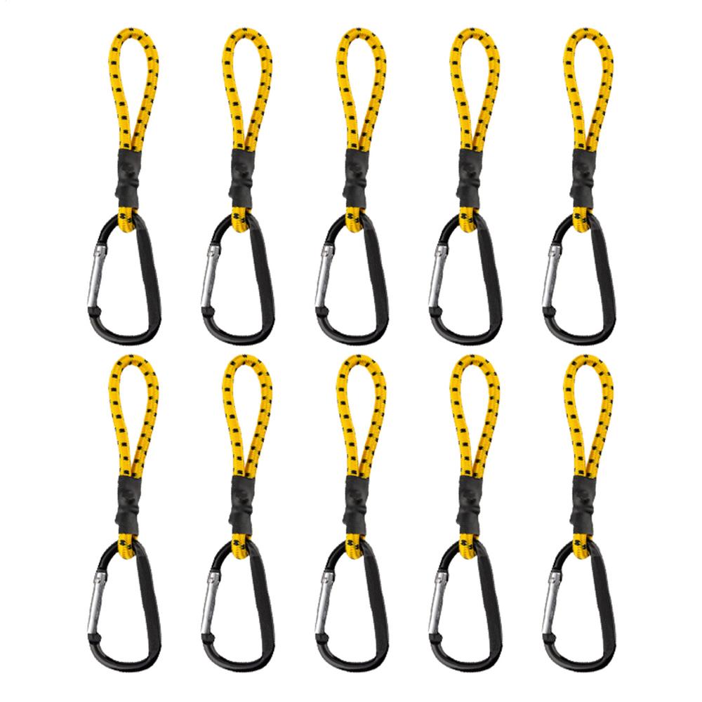 10PCS Heavy Duty BungeeCord Elastic Tie Strap String Carabiner Hooks Kayak Cycling Luggage Packing Ropes Camping Accessories