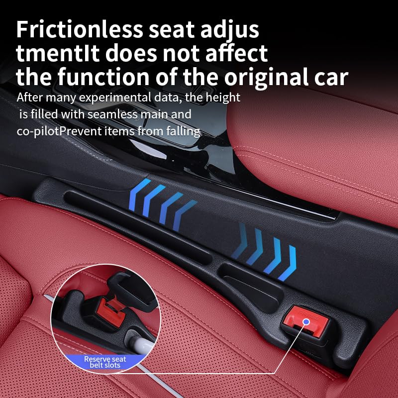 1 Pair Car Seat Open-Mouthed Gap Filler Organizer Waterproof Car Seat Gap Plug Strip with 2 Grooves Auto Interior Accessories