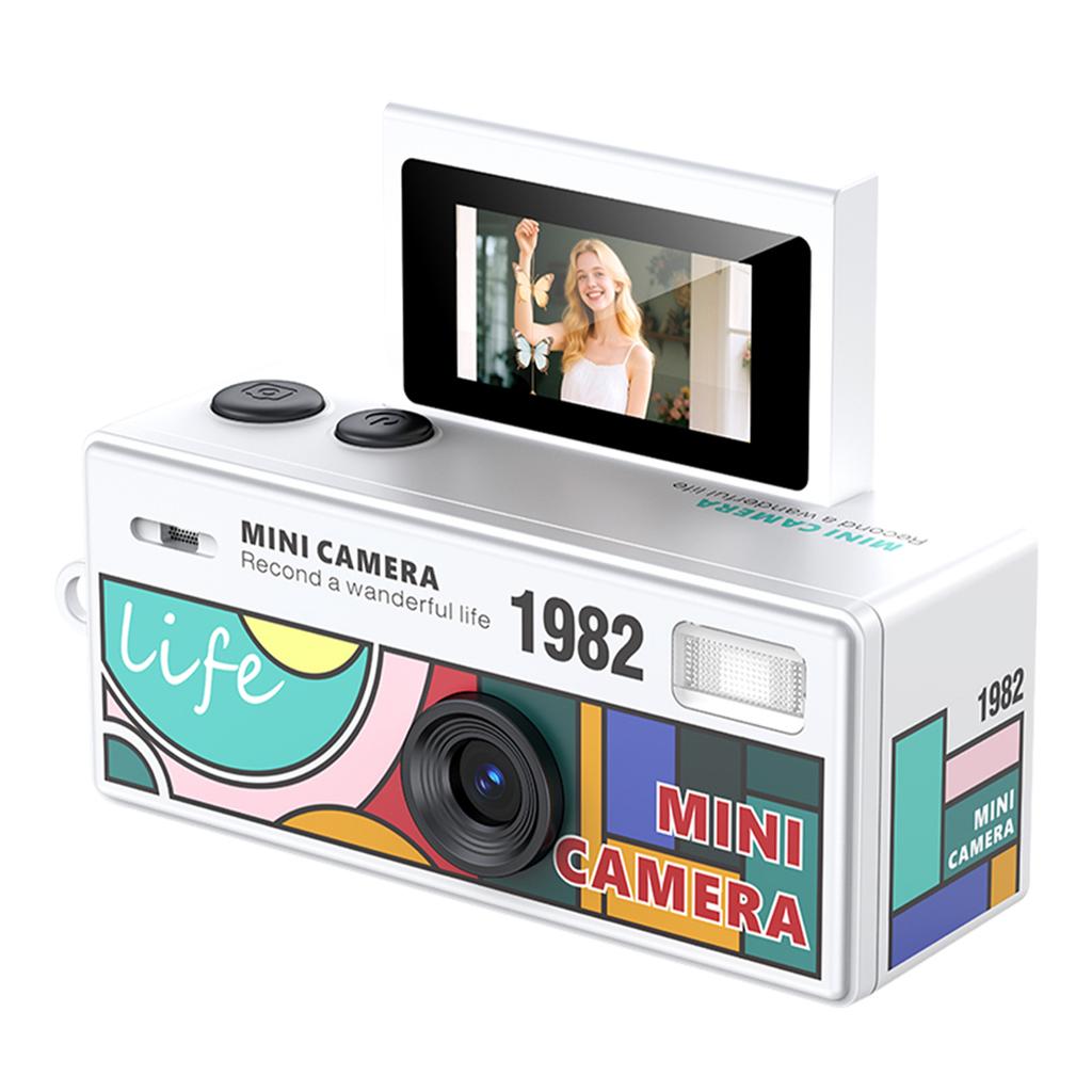 1080P Mini Digital Camera 180° Flip Screen Selfile Keychain Camera Retro CCD Small Camcorder Video Recorder Support Memory Card