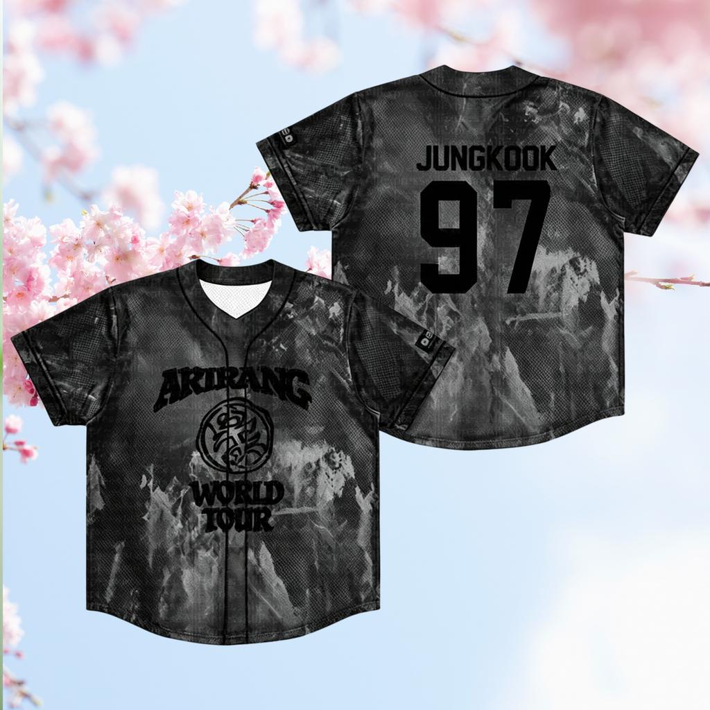 Nuova Maglia da Baseball BTS World Tour 2026, Stampa Marmo Tie Dye Essenziale per i Fan Abbinamento Familiare