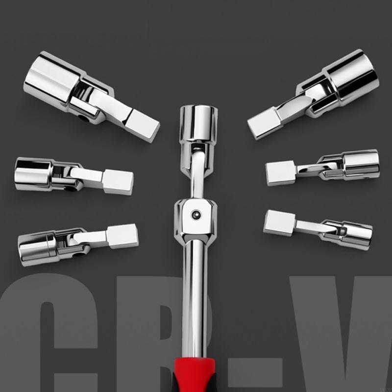 8 Piece Alloy Steel Fast Change Socket Wrench Multiple Size Interchangeable Heads For Professional Mechanics Vehicle