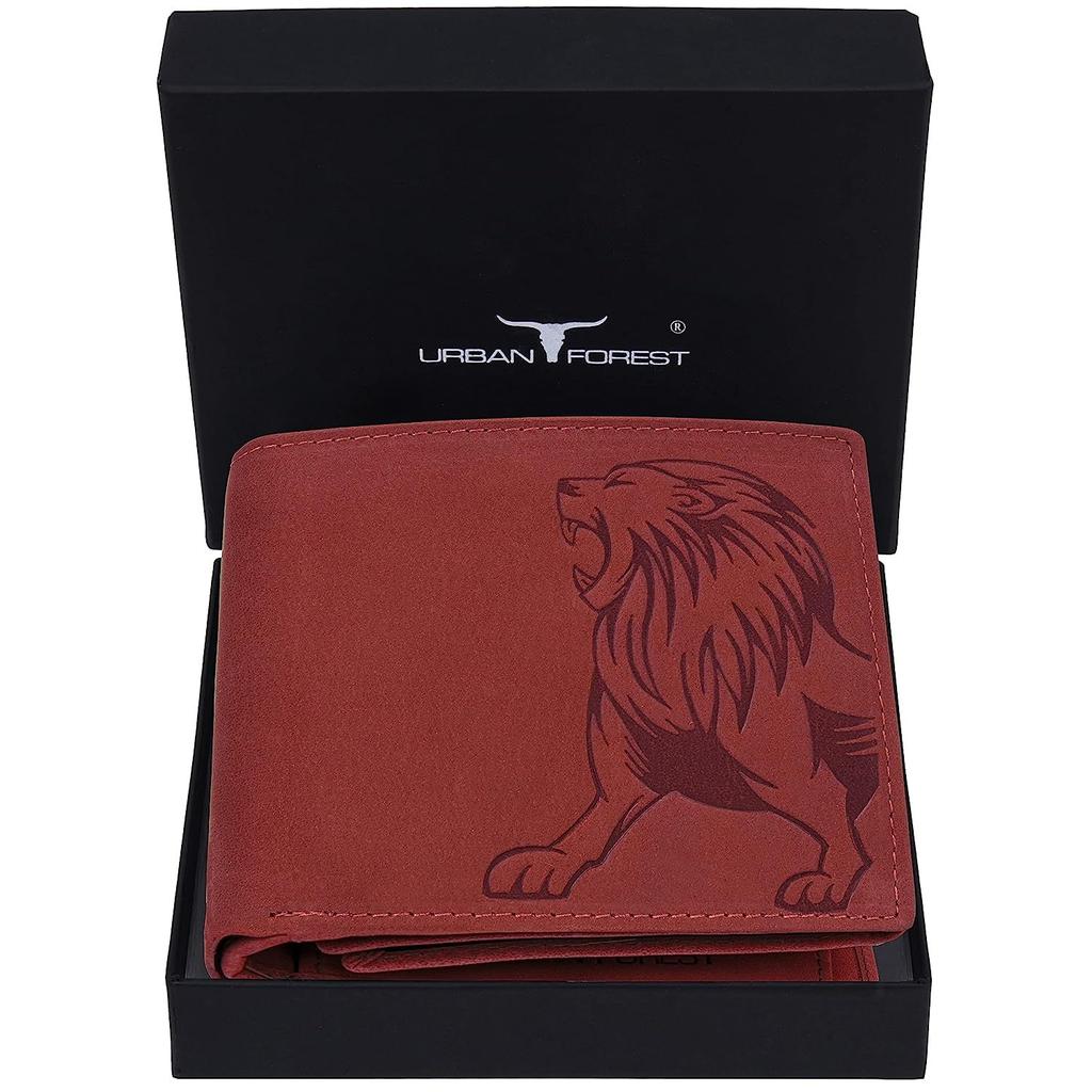 URBAN FOREST Leo RFID Blocking Vintage Blue Leather Wallet for Men