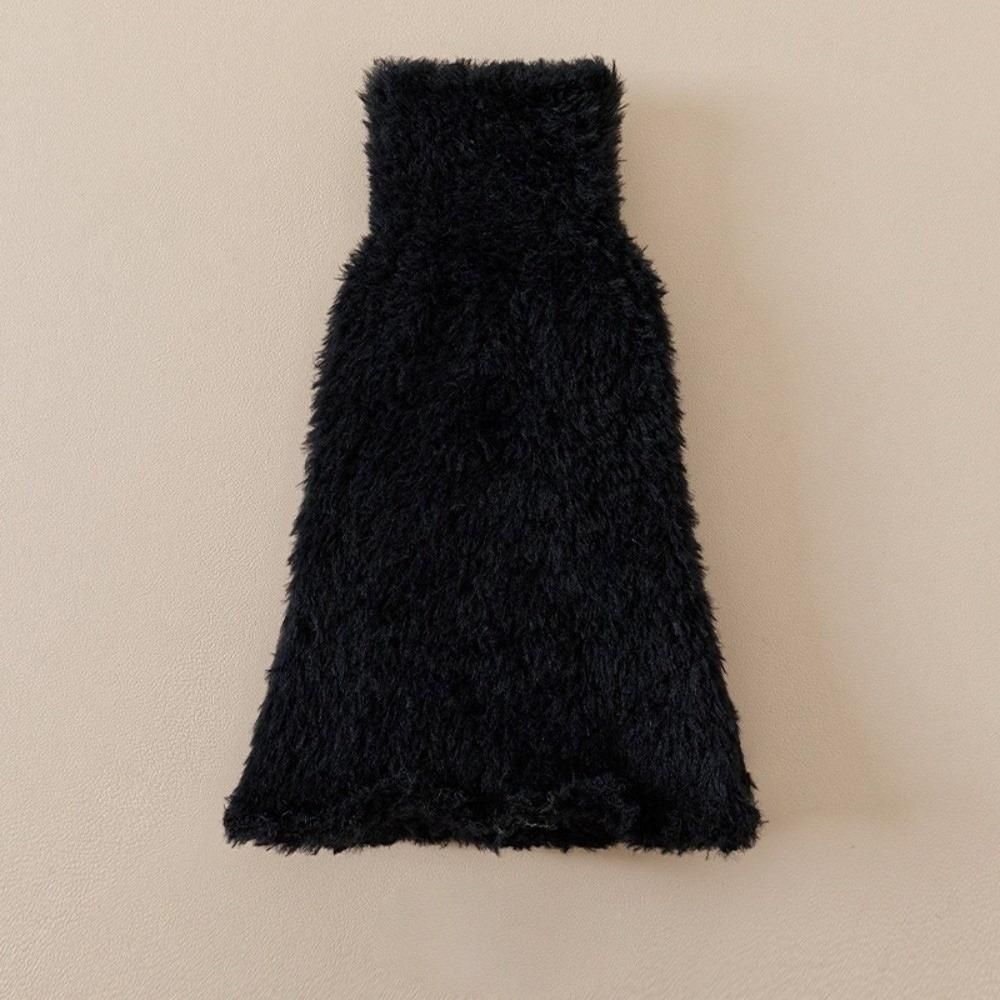 New Coral Fleece Leg Warmers Solid Color Warm Mid-Calf Sock Thickened Harajuku Middle Tube Socks Women