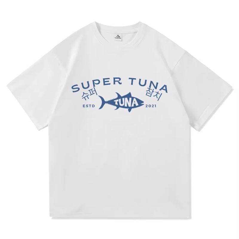 

Summer Jin Super Tuna T-shirt Kawaii Retro Fashion Clothing Harajuku High-quality Top Cotton-padded Jacket Oversize Clothing M