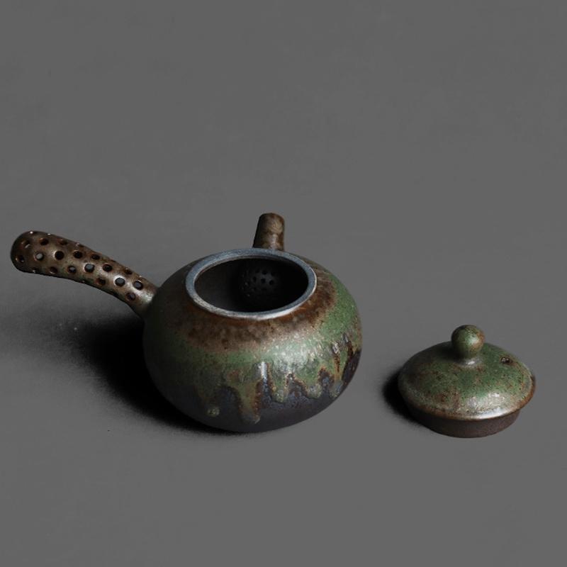 200ml Japanese Ceramic Teapot Kiln Change Green Retro Style Kung Fu Tea Set