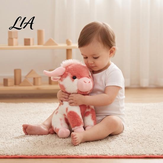 Realistic Plush Cattle Toy Highland Cow Stuffed Animal Toy, Soft Scottish Doll, Cuddly Farm Plushie Cute Doll Present for Adults Kids Boys Girls