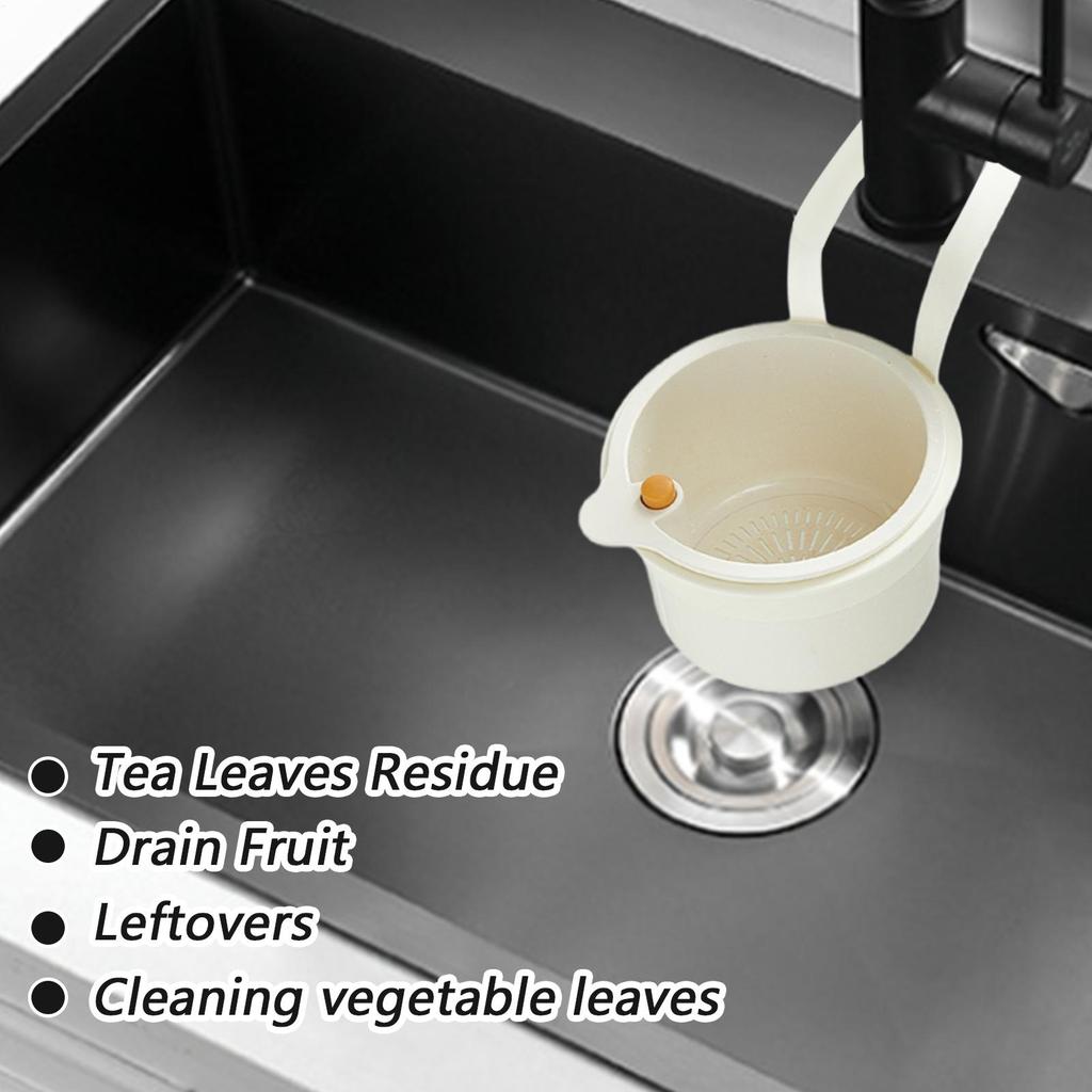 1pcs Creative Sink Hanging Strainer Basket Openable Bottom Cover Quickly Drain Kitchen Garbage Filter Multifunctional Detachable
