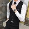 Men Suit Vest Waistcoat V Neck Sleeveless Solid Color Slim Fit Single Breasted Cardigan Formal Business Coat Groom Wedding Coat