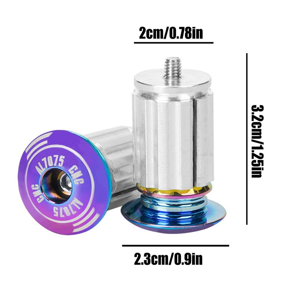 Handlebar End Plugs - 1 Pair of Aluminum Alloy Handlebar Ends | Multi Color