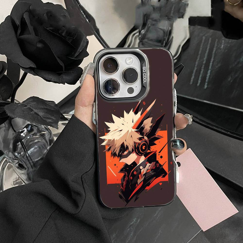 

Katsuki Bakugo E-Hero Academia Phone Case For IPhone 16 17 15 14 12 13 Pro Max Black Color Shockproof Cover iPhone16pro