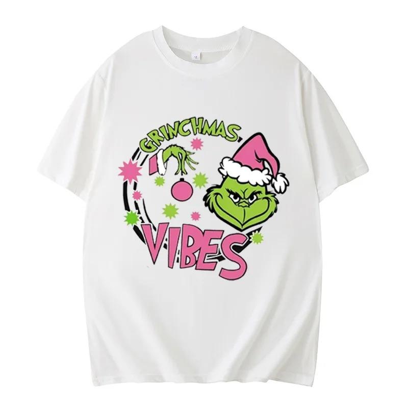 Christmas Cartoon Green Fur Monster 3D Printed Women's Short Sleeve Tees Top Kids Girl Casual Pullover