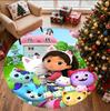 Gabby's Dollhouse Pattern Round Rug, Indoor/Outdoor Mat, for Picnic, Gameroom, Bedroom, Office, Living Room, Home Decor Carpet, Birthday Gift