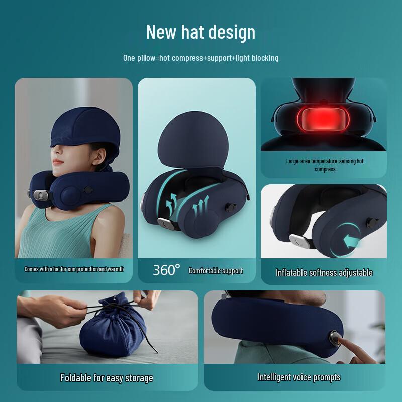 Philips Inflatable Neck Massager U-Pillow with Heat Therapy