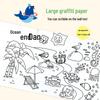 Children's Long Doodle Coloring Roll - Stick-on, No-Mess Wall Canvas for Drawing and Painting