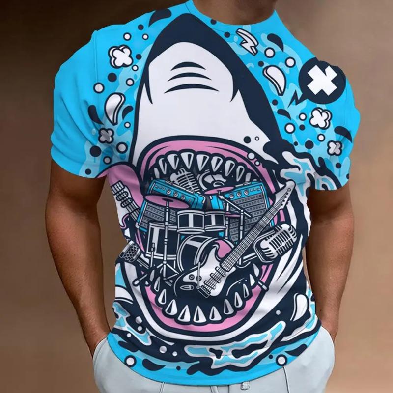 Colorful Flowers Pineapple Graphic T Shirt For Men Snake Skull 3D Printed Tees Summer Short Sleeve Tops Loose O-Neck T-Shirts