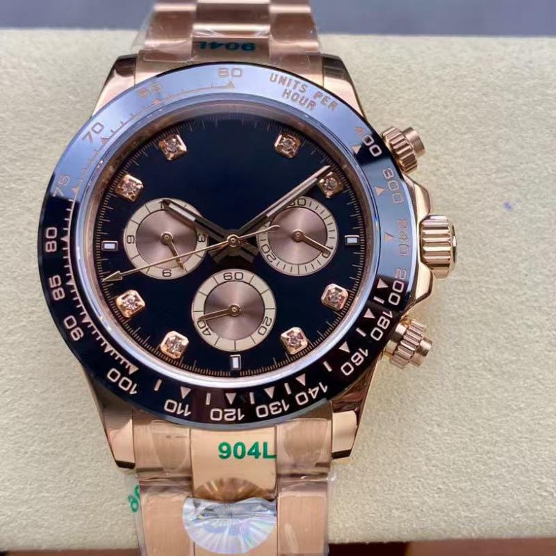 Rolex Daytona 40mm Diamond-Inlaid Multifunctional Automatic Mechanical Men's Watch.