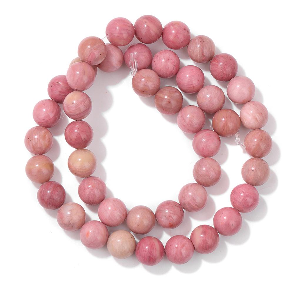 Natural Rose Pink Rhodochrosite Loose Round Heart Flat Chips Beads for Jewelry Making Bracelets Necklace DIY Accessories