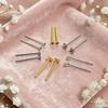 Boucle d'oreille Broche Bol Strass Argent Sterling S925 Accessoires DIY, Plaqué Or Véritable, Disponible en Trois Couleurs