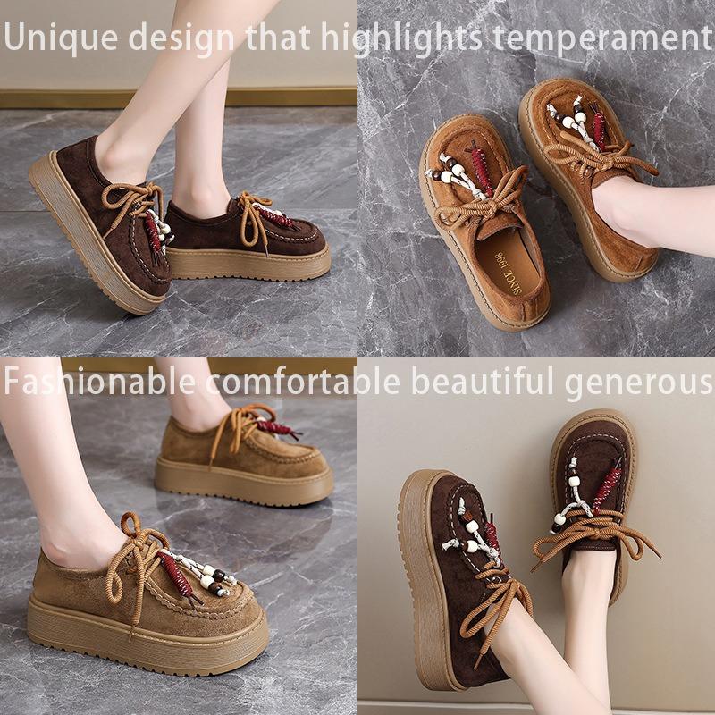 Retro Tassel Beaded Women's Autumn New Suede Comfortable Soft Muffin Sole Casual Shoes