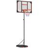 Basketball Hoop Outdoor Indoor, 210-260cm Height Adjustable Basketball Hoop with Wheels, Larger Base, for 6+ Years, Red