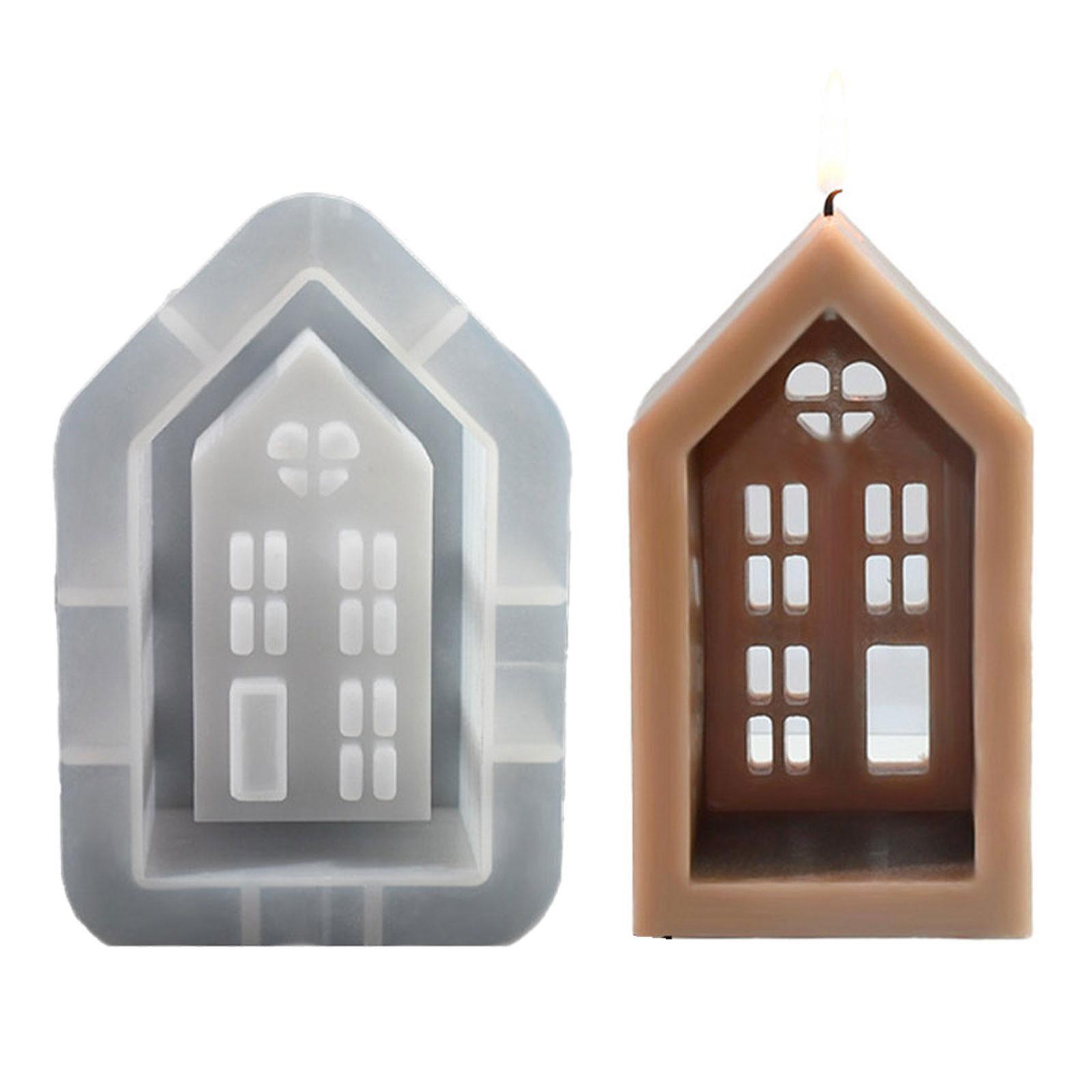 

Форми для свічок у формі будиночка для виготовлення свічок Мило Прикраси кімнати Підсвічники для дому Форми для виготовлення тримачів для чайних свічок S