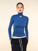 RENNESMIA Diamond Slit Wool Turtleneck _ Blue