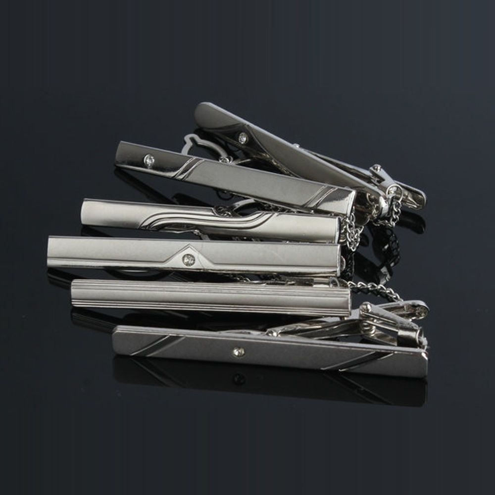 Stylish Classical Fashion Tone Pin Metal Men Multi Style Silver Dress Shirt Necktie Bar Clip Clasp