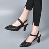 New High-heeled Shoes Pointed-toe Sandals Hollowed-out and Closed-toe High-heeled Shoes for Women