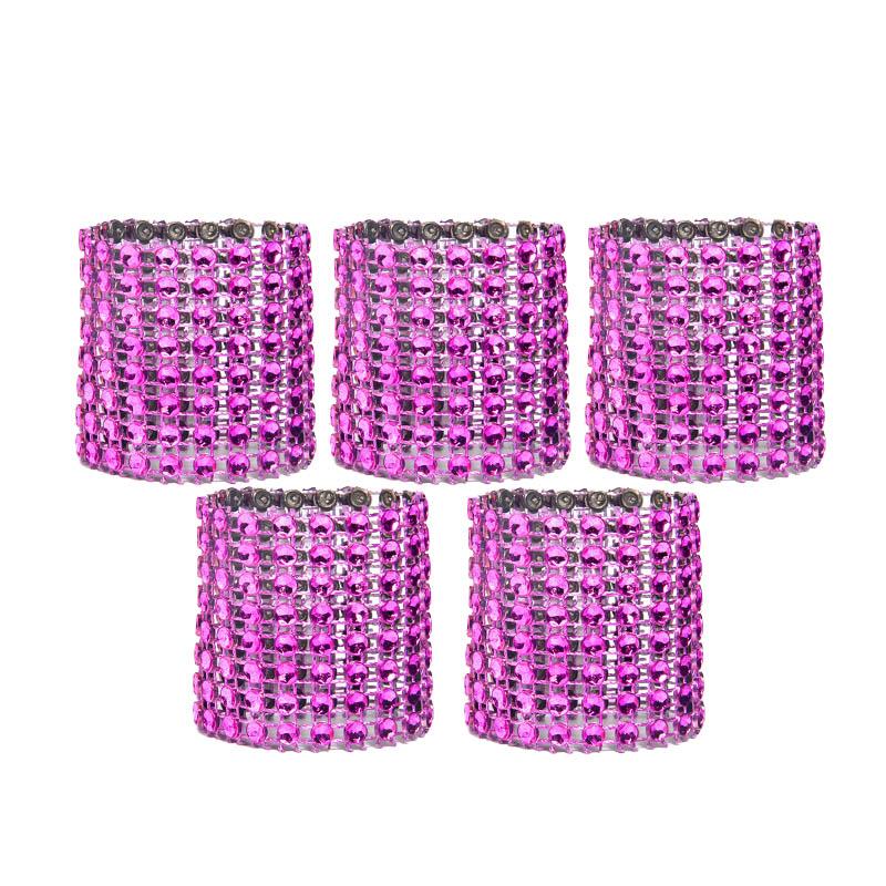 10pcs Gold Silver Napkin Ring Chairs Buckles Wedding Event Decoration Crafts Rhinestone Bows Holder Handmade Party Supplies