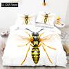 3D-Bienen-Aufdruck Bettwäsche-Set Für Jungen Teenager Polyester Bettwäsche-Set King Queen Größe Gelb Weiß Schwarz Bettbezug Bett