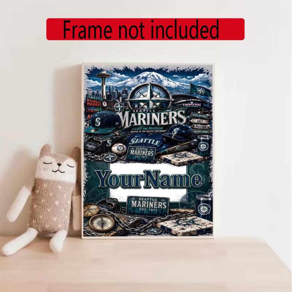 Seattle Seahawks Customize Your Name Diamond Painting Round Diamond Diy Frameless Holiday Artwork Suitable For Home Office Wall Decoration