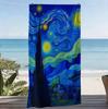 1 Extra Großes Weiches Handtuch im Stil von Van Goghs Sternennacht mit Wirbelnebel-Aufdruck Mikrofaser-Badetuch Ideales Geschenk Strandtuch