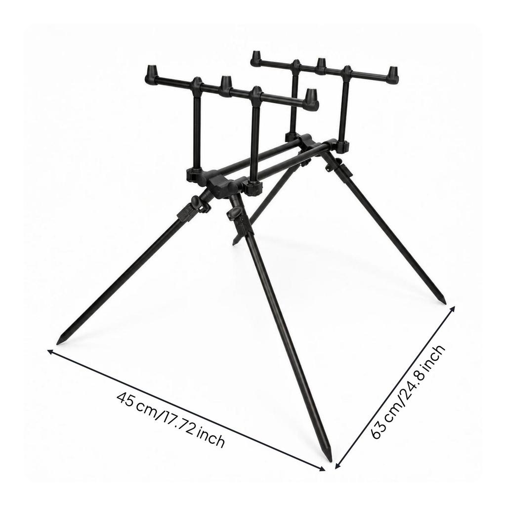 Fishing Rod Tripod Stand Adjustable Foldable for Anglers, Carp