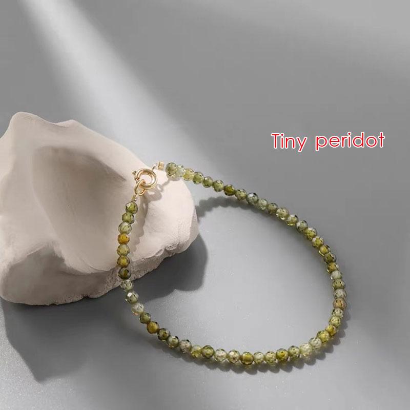 Dainty Tiny Blue Natural Stone Moonstone Beads Bracelet for Women Healing 7 Chakra Delicate Small Stacking Bracelet