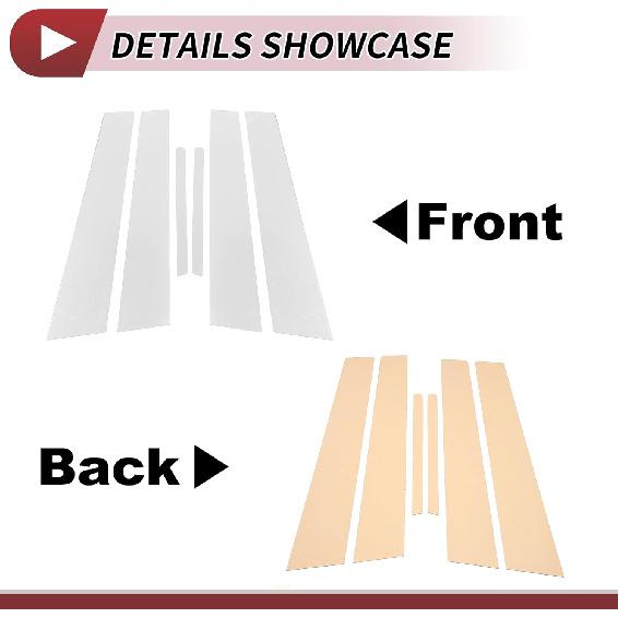 6 Pcs Door Pillar Window Trim for Kia Forte 2014-2018 Front Rear Left Right Anti Scratch Sticker Pillar Posts Cover Chrome Silver Tone