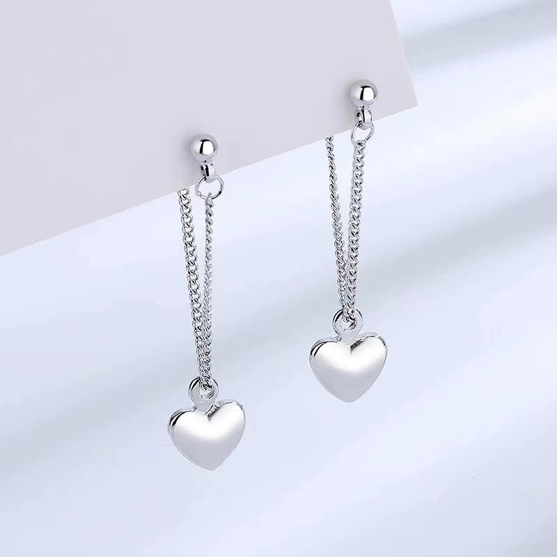 S925 Silver Needle Love Tassel Earrings for Women: Light Luxury, Niche 2024 New Summer Style.