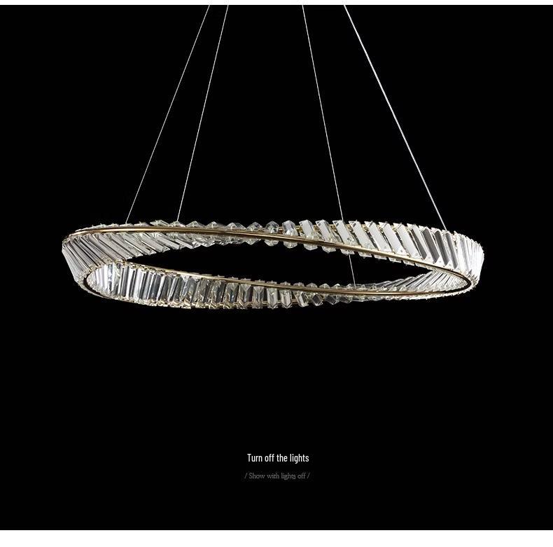 High-End Crystal Pendant Light for Living Room, Loft, Villa, Hotel, and Bedroom