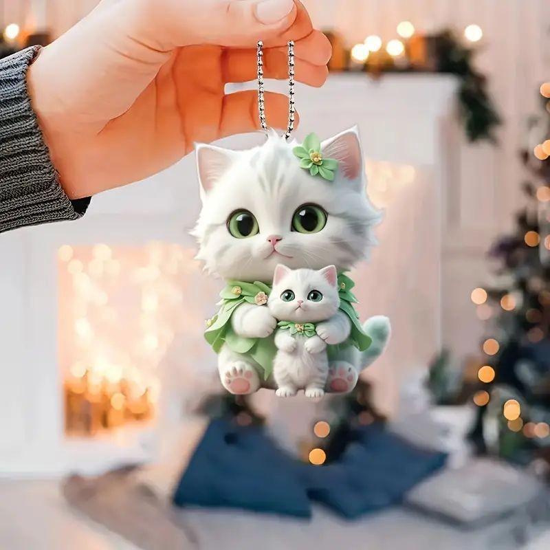 Adorable Cartoon Acrylic Blue Cat Car Accessory For Unique Vehicle Interior Charm