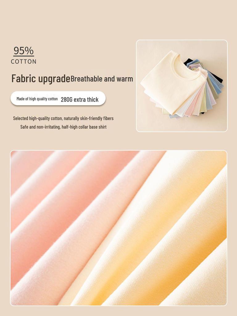 Children's Class A Pure Cotton Long Sleeve T-shirt - Autumn/Winter Round Neck Base Layer for Boys and Girls.