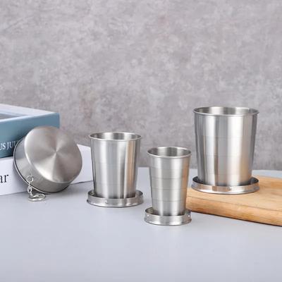 Stainless Steel Folding Cup Portable Outdoor Travel Camping Telescopic Cup Ourdoor Foldable Drinkware 75ml/150ml/250ml