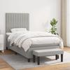 Maison Exclusive - Slatted Bed Base with Mattress Light Grey 90x200 Cm Fabric