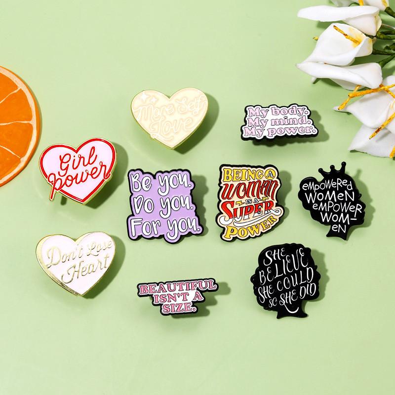 Creative English Letter Brooch Unique Alloy Badge For Sweaters Scarves Versatile Fashion Accessory