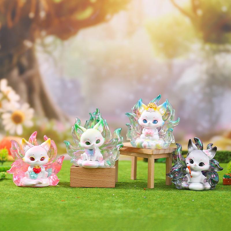 Good Luck Fox Nine-Tailed Fox Blind Box Chinese Ancient Style Resin Ornament Desktop Home Decor Trendy Toy Gift For Friends Toys