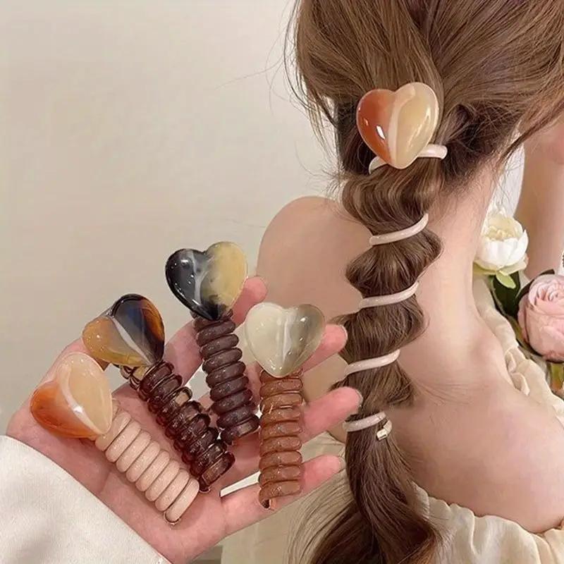 New High-end Simple Bubble Braid Hairband Female Love Telephone Line Hair Ring Ponytail Braiding Artifact