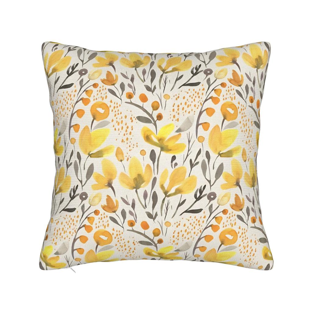 Yellow Wildflowers Pillow Case Custom Pillow Cover Vintage Pillowcases For Wedding Party Home Decor