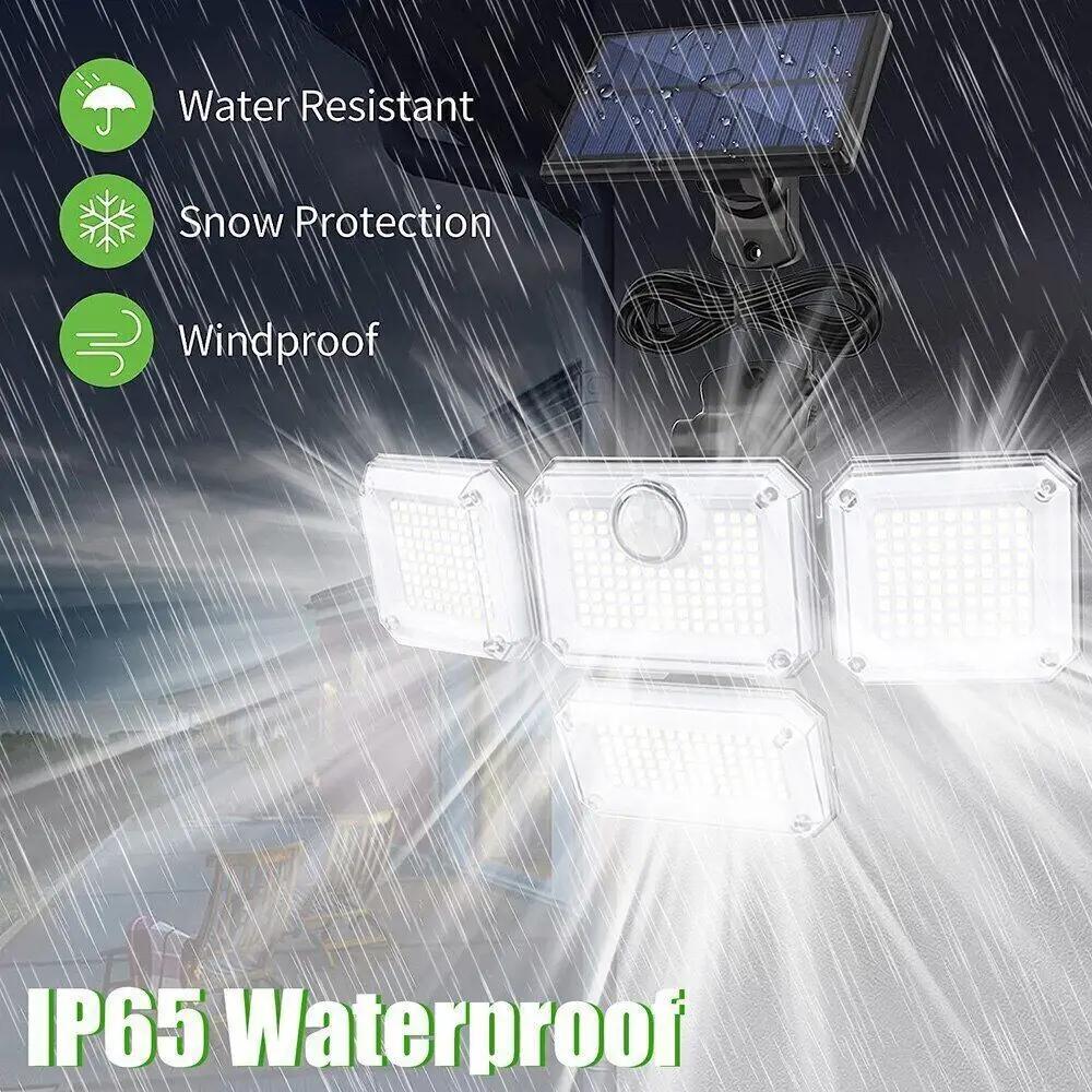 122 LED Solar Wall Lamp Outdoor Motion Sensor Spotlight Waterproof 3 Mode Wide Angle Solar Security Street Light Yard Garage
