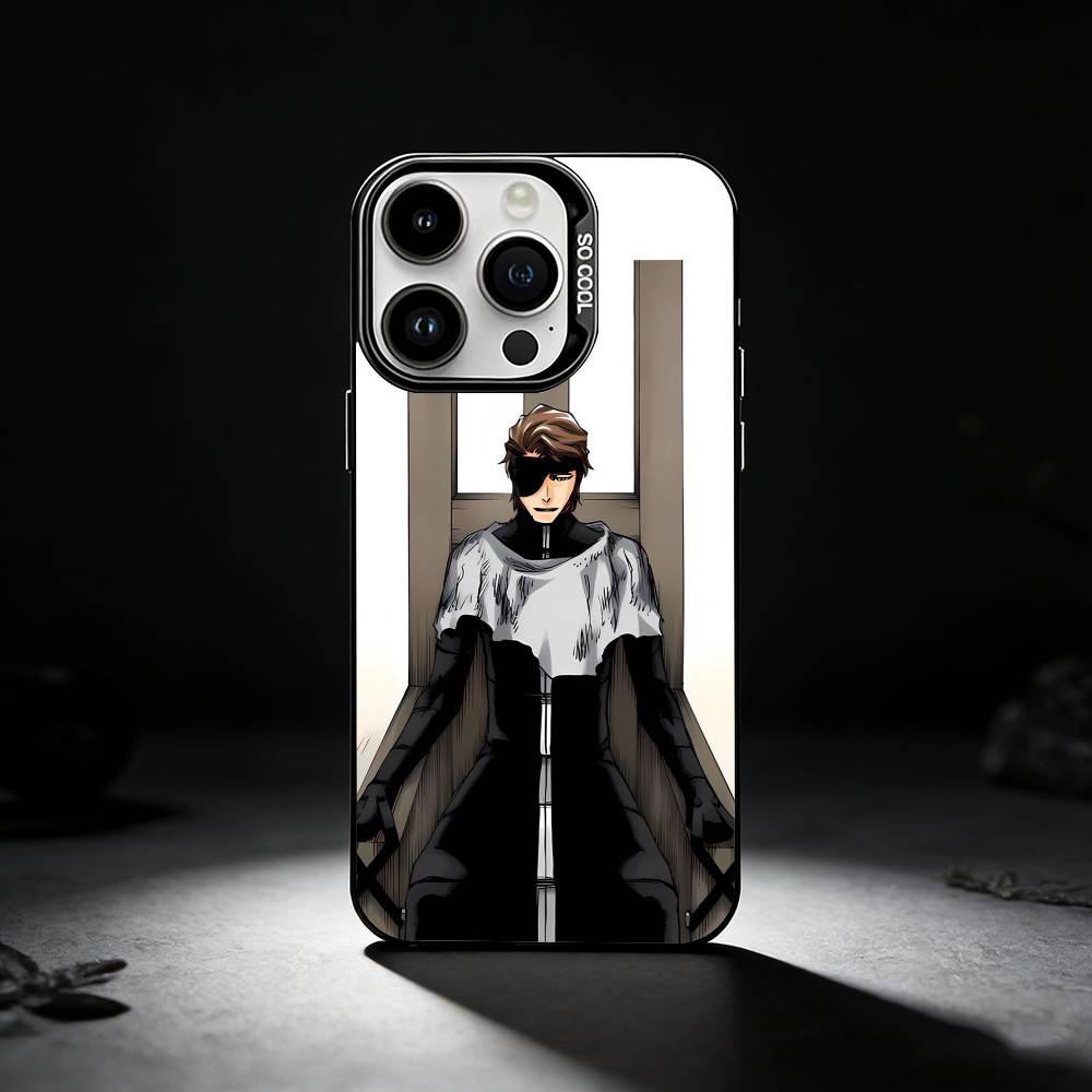 A-Anime A-Aizen S-Sousuke Phone Case For iPhone 17,16,15,14,13,12,11 Plus,Pro Max,XS,Colored silver phone case